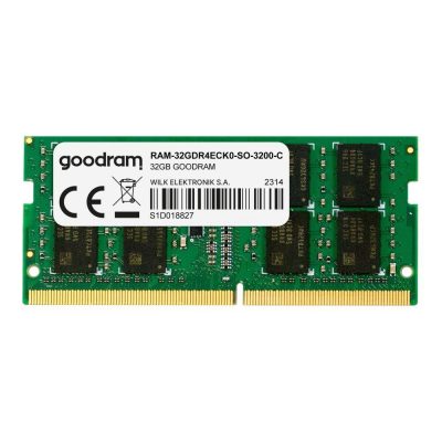  - Incom Group
 5908267965108 Pamięć serwerowa GOODRAM 32GB (1x32GB) 3200MHz DDR4 ECC SODIMM QNAP Compatible