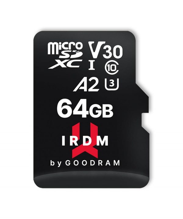 5908267961339  - Incom Group
 Karta pamięci microSDHC GOODRAM 64GB IRDM-A2 UHS + adapter