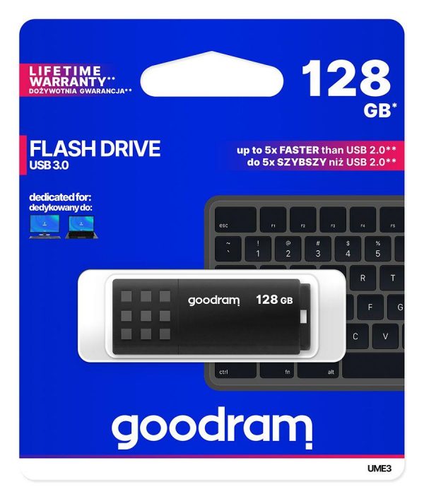 Pendrive GOODRAM UME3 128GB USB 3.0 Black 5908267935798  - Incom Group
