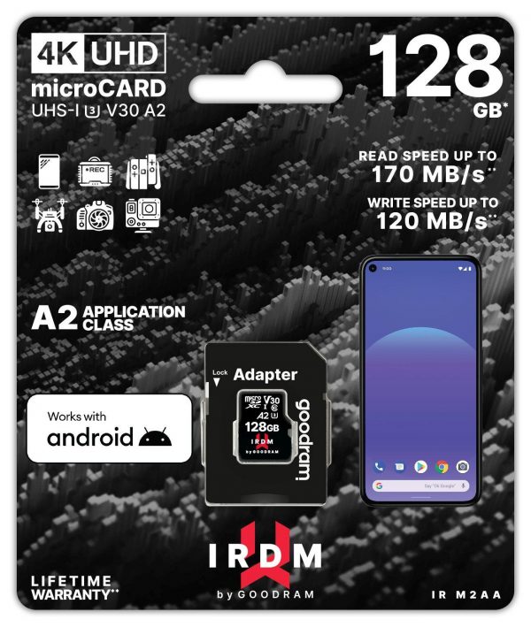  - Incom Group
 Karta pamięci microSDHC GOODRAM 128GB IRDM-A2 UHS + adapter 5908267961346