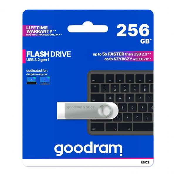  - Incom Group
 5908267965399 Pendrive GOODRAM UNO3 256GB USB 3.2 Gen 1 Srebrny