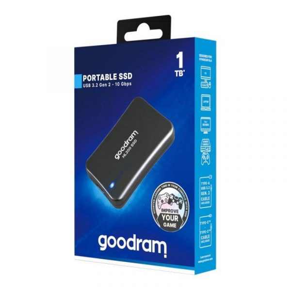 Dysk SSD zewnętrzny GOODRAM HL200 1TB USB 3.2 Type-C (520/500 MB/s) RETAIL 5908267964064  - Incom Group
