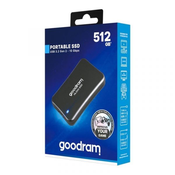 Dysk SSD zewnętrzny GOODRAM HL200 512GB USB 3.2 Type-C (520/500 MB/s) RETAIL 5908267964057  - Incom Group
