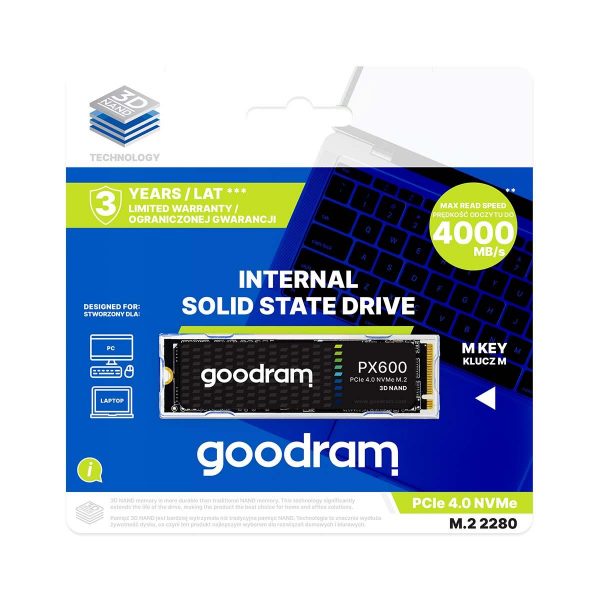  - Incom Group
 Dysk SSD GOODRAM PX600 1TB PCIe NVMe M.2 2280 (5000/3200) 5908267964095