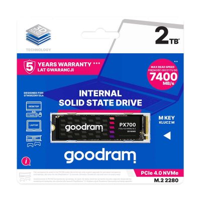 Dysk SSD GOODRAM PX700 2TB PCIe NVMe M.2 2280 (7400/6500) RETAIL  - Incom Group
 5908267965054