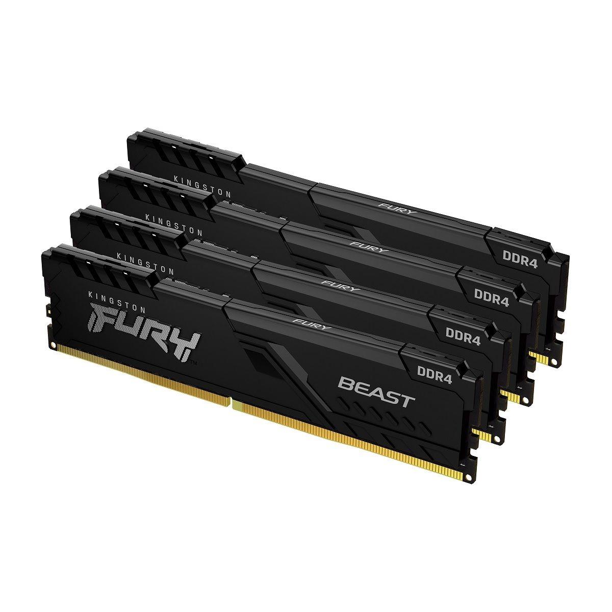 Pamięć DDR4 Kingston Fury Beast 64GB (4x16GB) 3200MHz CL16 1,35V czarna  - Incom Group
 0740617319835