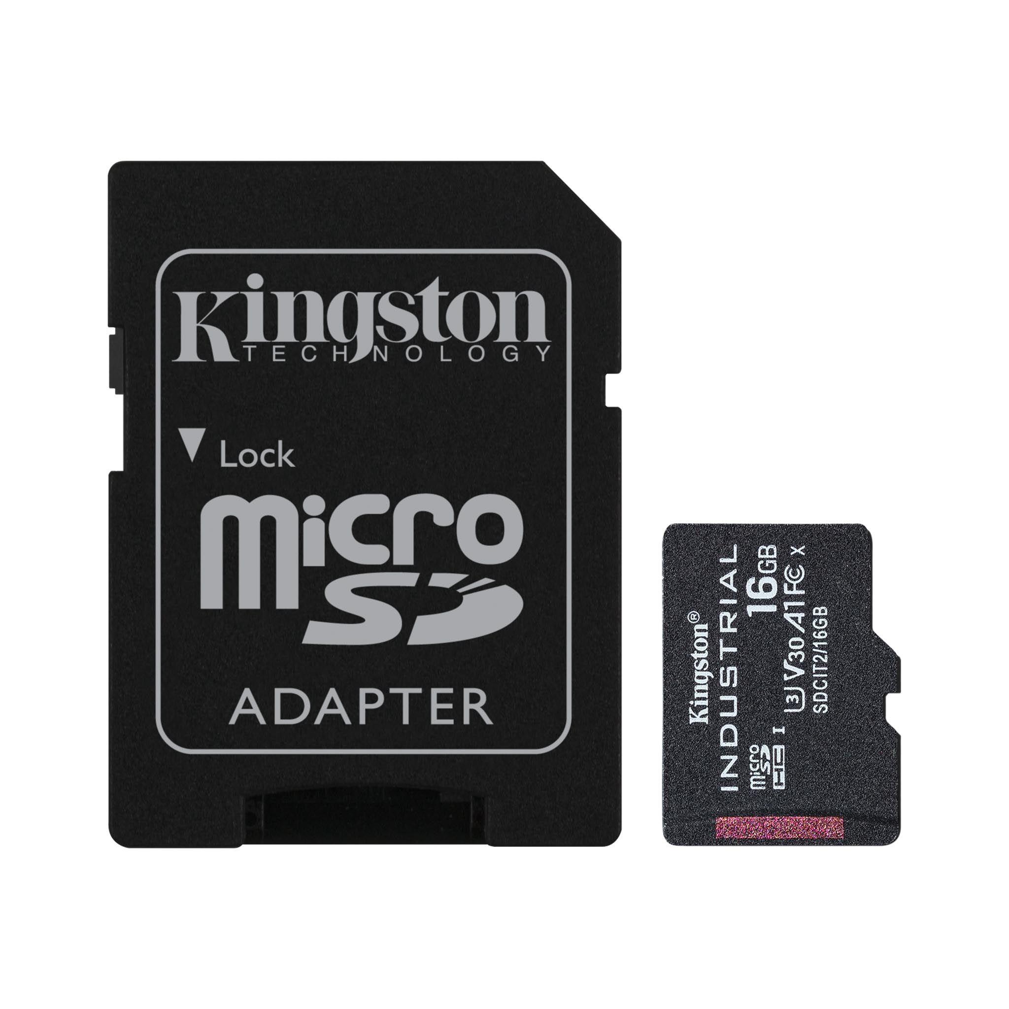 0740617321104  - Incom Group
 Karta pamięci Kingston Industrial microSD 16GB Class 10 UHS-I U3 + adapter