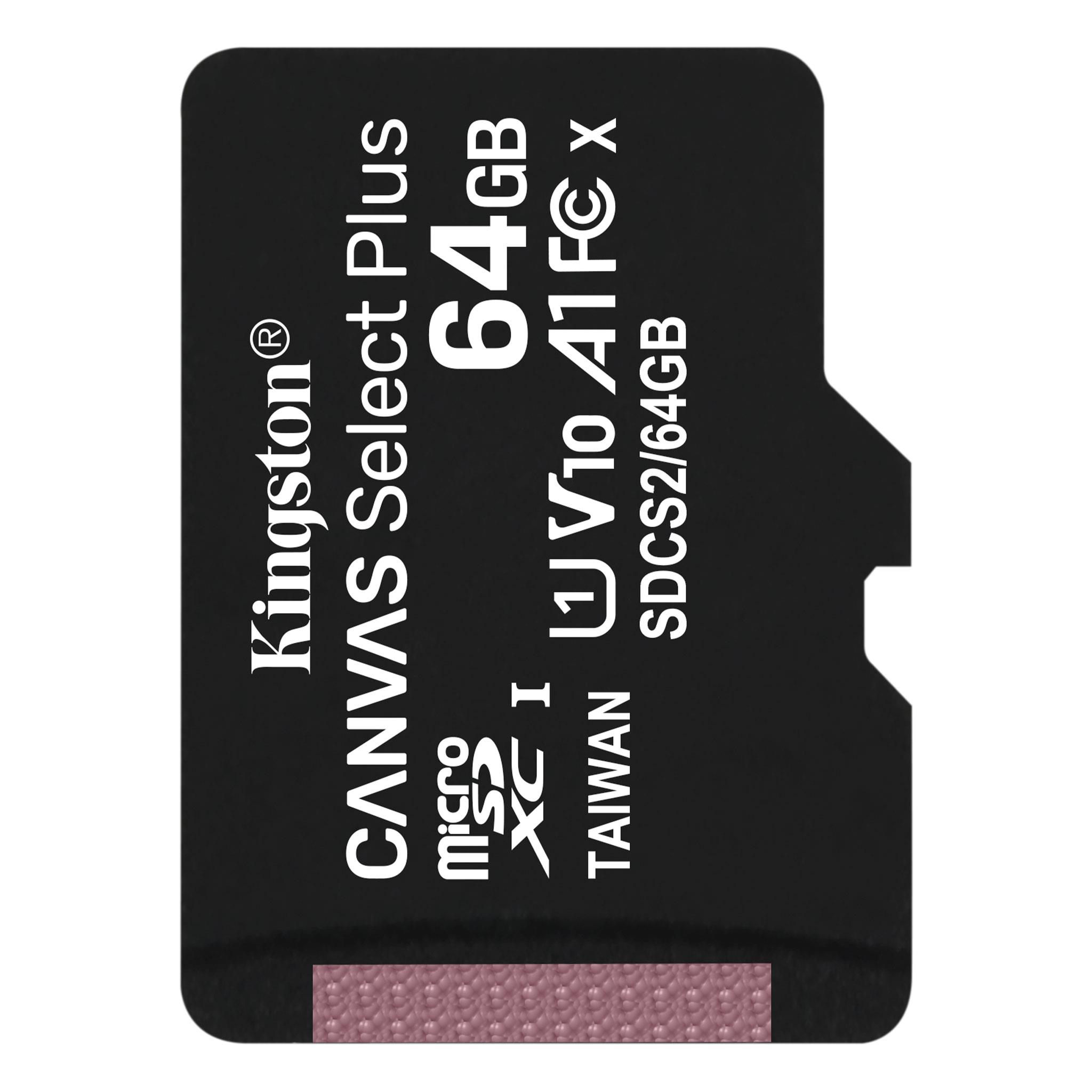 Karta pamięci Kingston microSD Canvas Select Plus 64GB Class 10 UHS-I U1 V10 0740617298963  - Incom Group
