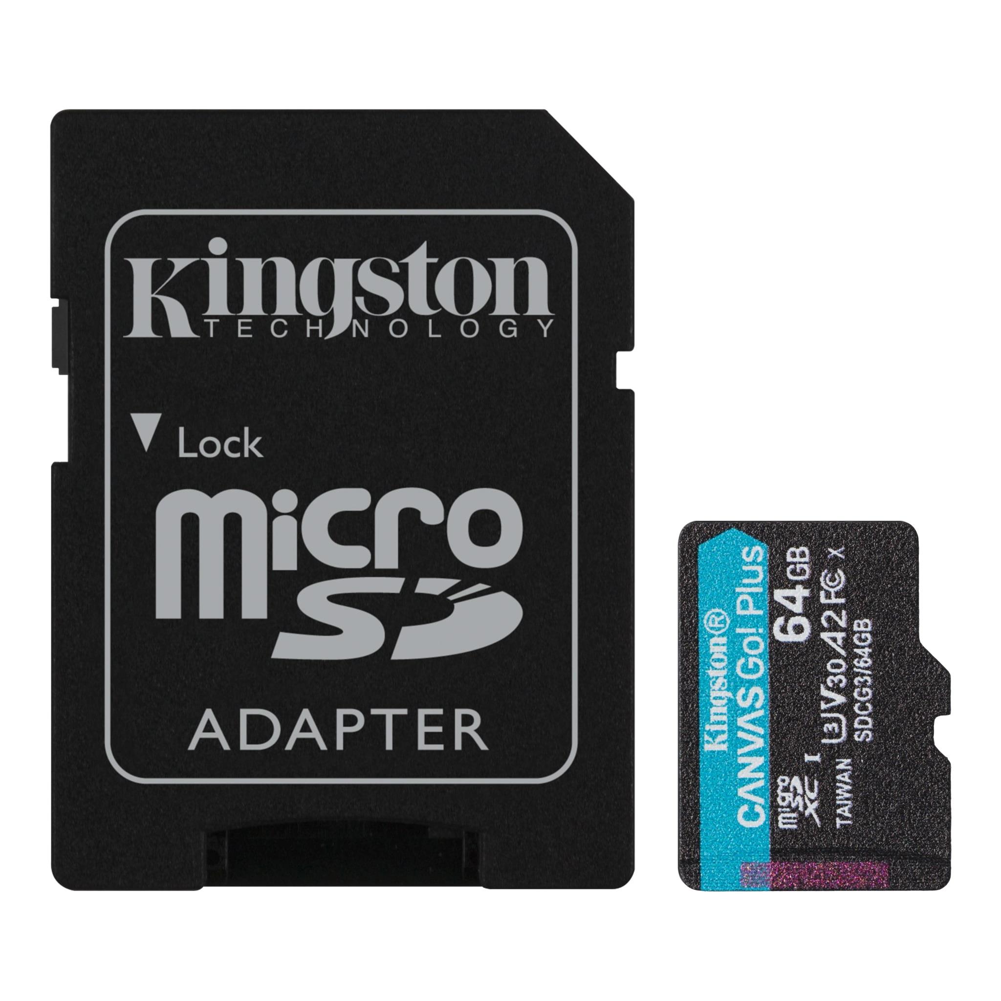 Karta pamięci Kingston microSD Canvas Go! Plus  64GB Class 10,UHS-I + adapter 0740617301045  - Incom Group
