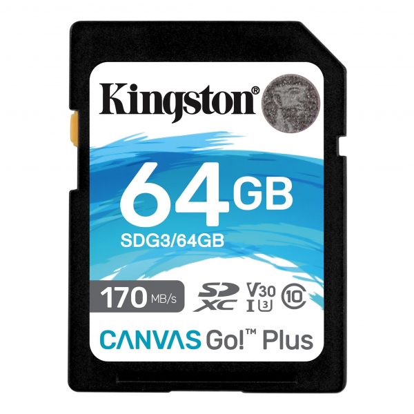 0740617301397 Karta pamięci Kingston Canvas Go! Plus SD 64GB Class 10 UHS-I U3  - Incom Group
