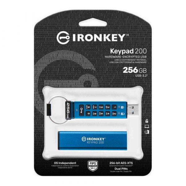  - Incom Group
 0740617338904 Pendrive Kingston IronKey Keypad 200 256GB USB 3.2 Gen 1