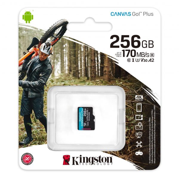 0740617301311 Karta pamięci Kingston microSD Canvas Go! Plus 256GB Class 10 UHS-I  - Incom Group
