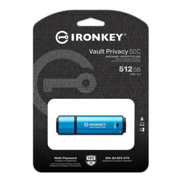  - Incom Group
 0740617338867 Pendrive Kingston IronKey Vault Privacy 50C 512GB USB 3.2 Gen 1 Type-C