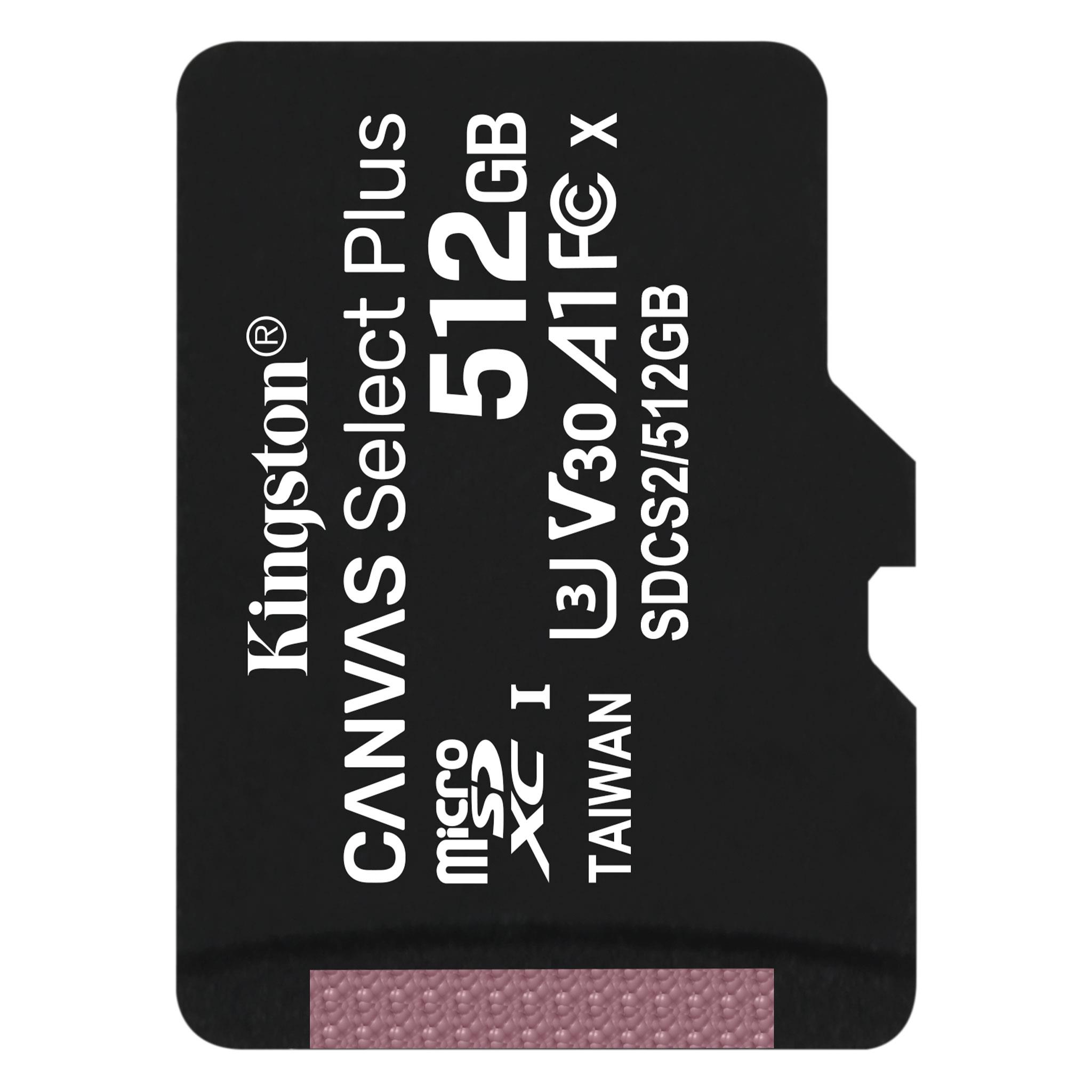 0740617299250  - Incom Group
 Karta pamięci Kingston microSD Canvas Select Plus 512GB Class 10 UHS-I U3 V30