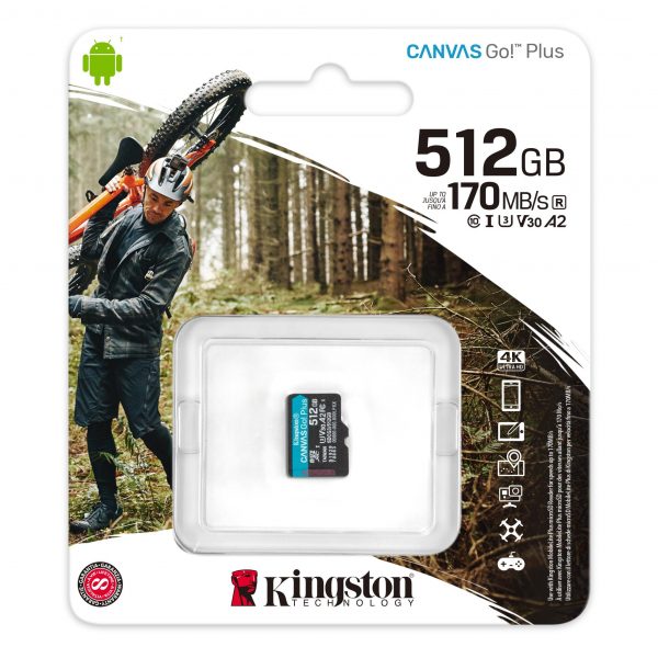 Karta pamięci Kingston microSD Canvas Go! Plus 512GB UHS-I U3 V30 0740617301380  - Incom Group
