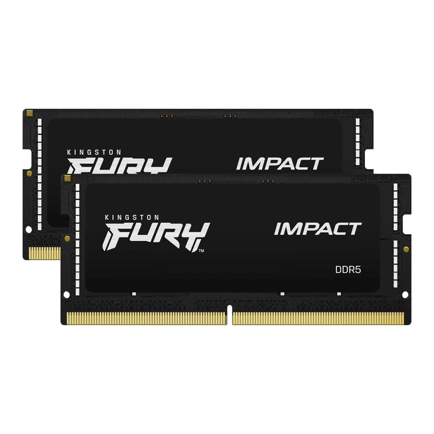 Pamięć SODIMM DDR5 Kingston Fury Impact 64GB (2x32GB) 4800MHz CL38 1,1V 0740617326130  - Incom Group
