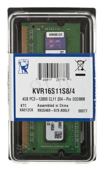  Pamięć DDR3 Kingston SODIMM 4GB 1600MHz CL11  - Incom Group
