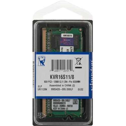 Pamieć DDR3 Kingston SODIMM 8GB 1600MHz CL11 1,5V  - Incom Group
 0740617207019