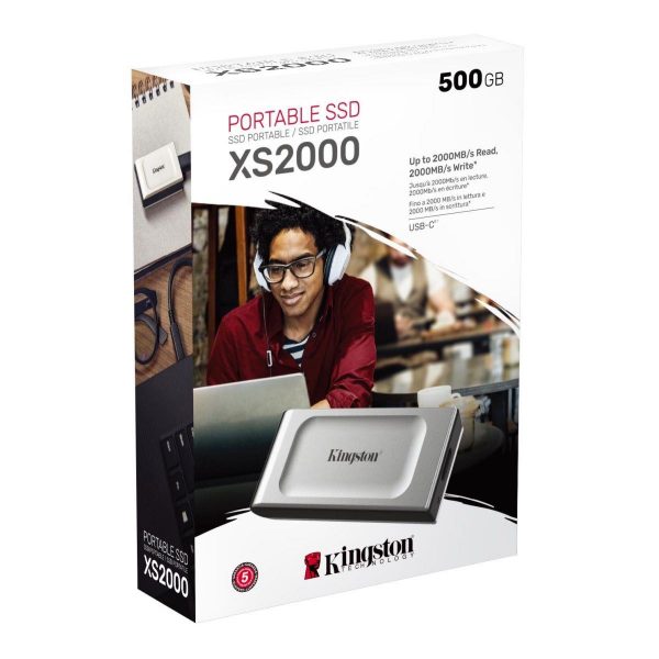 Dysk zewnętrzny SSD Kingston XS2000 500GB USB 3.2 Gen 2x2 (2000/2000 MB/s) srebrno-czarny  - Incom Group
 0740617321357