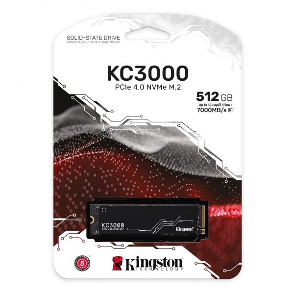 0740617324402 Dysk SSD Kingston KC3000 512GB M.2 NVMe PCIe Gen 4.0 x4 (7000/3900 MB/s) 2280  - Incom Group
