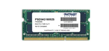 Pamięć SODIMM DDR3 Patriot Signature Line 4GB (1x4GB) 1600MHz CL11 1,5V 0815530011330  - Incom Group
