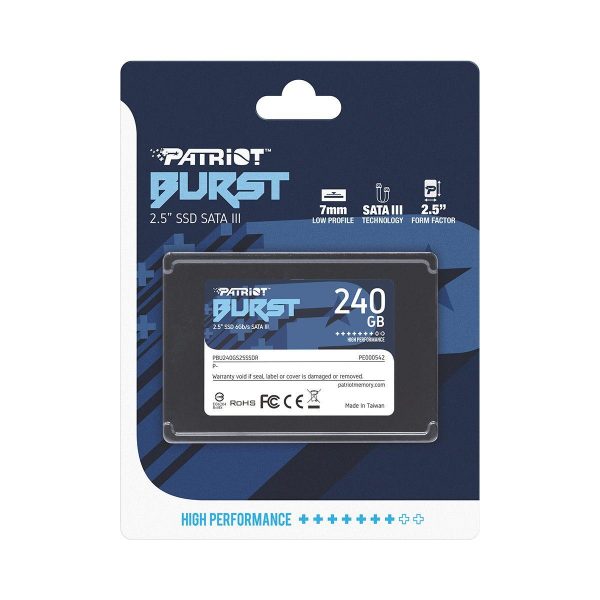 Dysk SSD Patriot Burst 240GB SATA3 2,5" (555/500 MB/s) 7mm, TLC 0814914023938  - Incom Group
