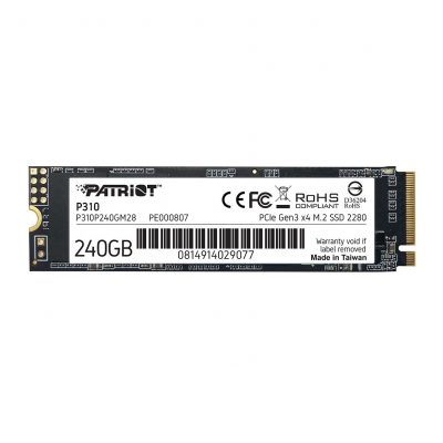 0814914029077  - Incom Group
 Dysk SSD Patriot P310 240GB M.2 2280 PCle NVMe (1700/1000 MB/s)