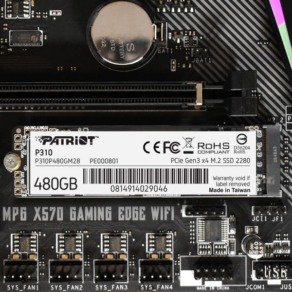 0814914029046 Dysk SSD Patriot P310 480GB M.2 2280 PCle NVMe (1700/1500 MB/s)  - Incom Group
