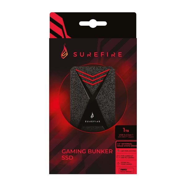 0023942536840 Dysk zewnętrzny SSD SureFire Gaming Bunker 1TB USB 3.2 Gen 1 (450/430 MB/s)  - Incom Group
