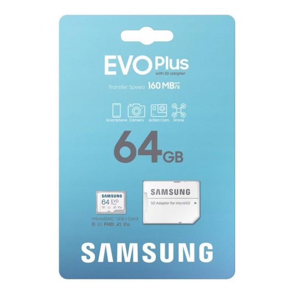  - Incom Group
 8806095420134 Karta pamięci Samsung EVO Plus 2024 microSDXC 64GB UHS-I U1 A1 V10 + adapter