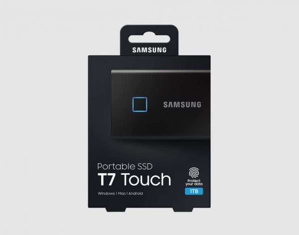 8806090195297 Dysk SSD zewnętrzny Samsung T7 Portable Touch 1TB (1050/1000 MB/s) USB 3.1 Black  - Incom Group
