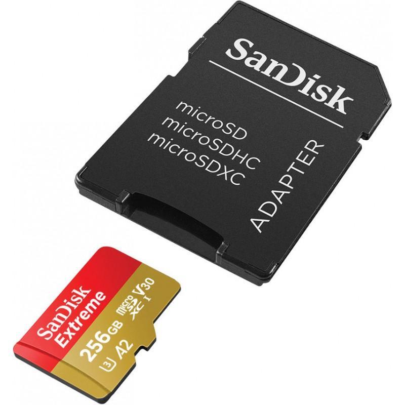 0619659169732  - Incom Group
 Karta pamięci MicroSDXC SanDisk EXTREME 256GB 160/90 MB/s A2 Class 10 V30 UHS-I U3 + adapter