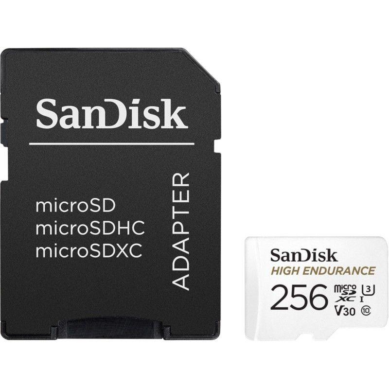 0619659173227  - Incom Group
 Karta pamięci MicroSDXC SanDisk High Endurance 256GB 100/40 MB/s A1 Class 10 V30 UHS-I U3 + adapter