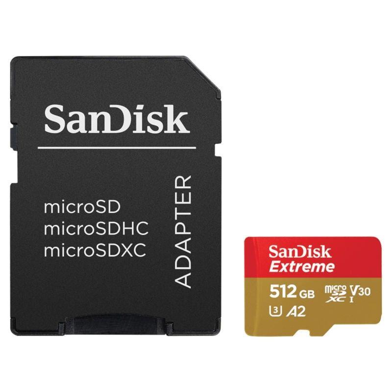  - Incom Group
 0619659173760 Karta pamięci microSDXC SanDisk EXTREME 512GB 160/90 MB/s A2 C10 V30 UHS-I U3 Mobile + Adapter