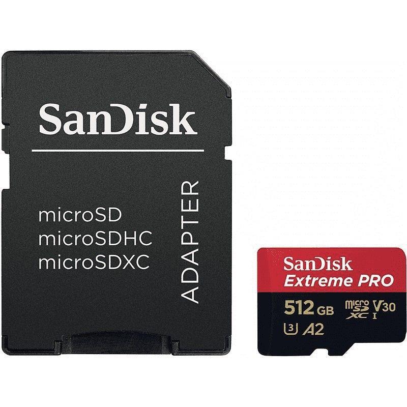 0619659173821 Karta pamięci microSDXC SanDisk EXTREME PRO 512GB 170/90 MB/s A2 C10 V30 UHS-I U3 + adapter  - Incom Group
