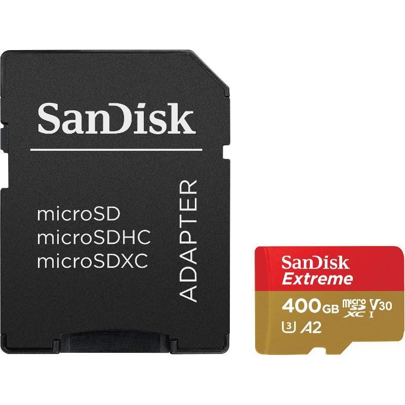 Karta pamięci MicroSDXC SanDisk EXTREME 400GB 160MB/s A2 C10 V30 UHS-I U3 Mobile + adapter  - Incom Group
 0619659165697