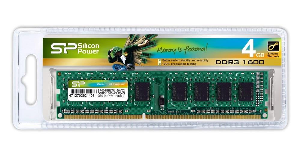  - Incom Group
 Pamięć DDR3 Silicon Power 4GB 1600MHz (512*8) 8chips – CL11 4712702626988