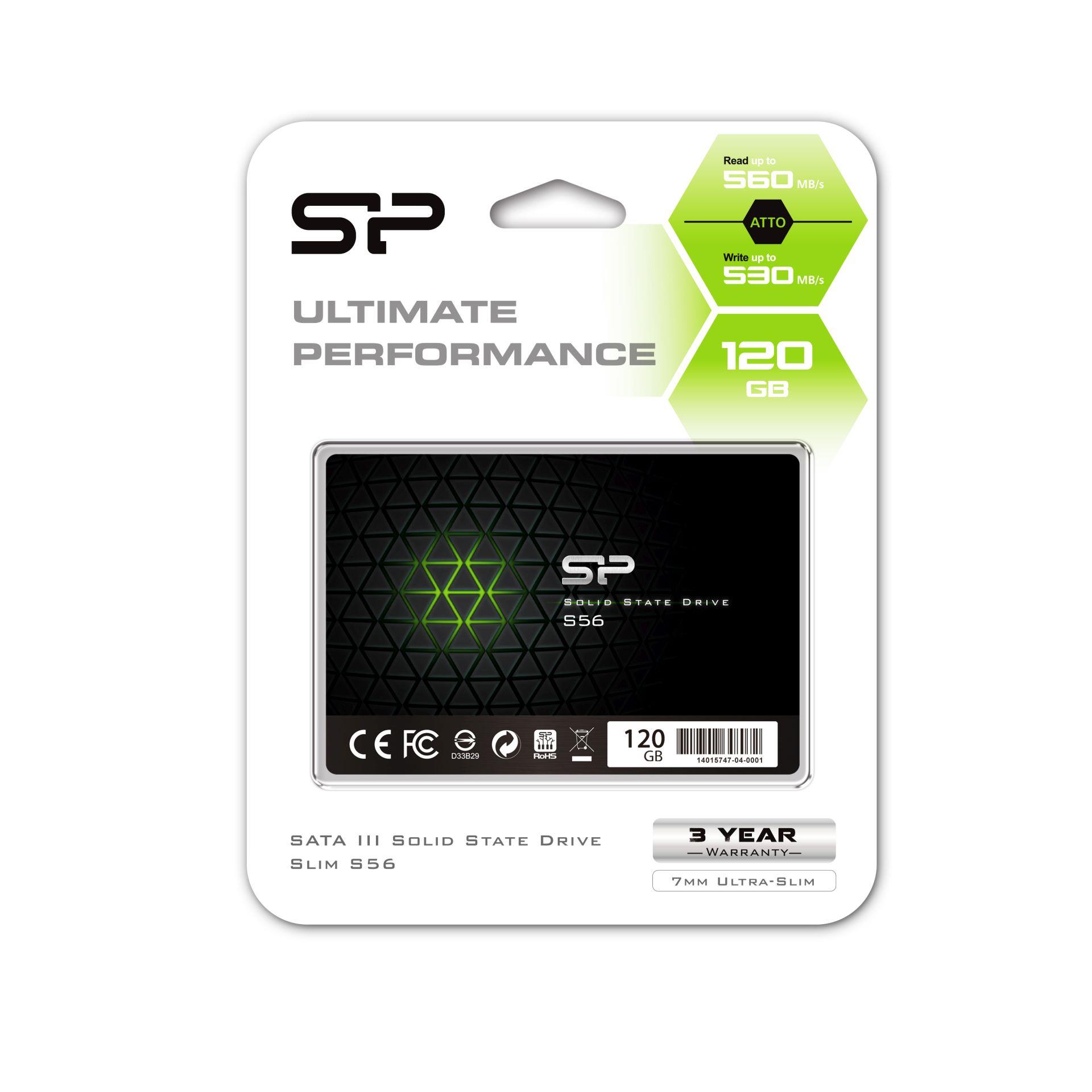 4712702652895 Dysk SSD Silicon Power S56 120GB 2.5" (560/530) SATA3 7mm 3D TLC  - Incom Group
