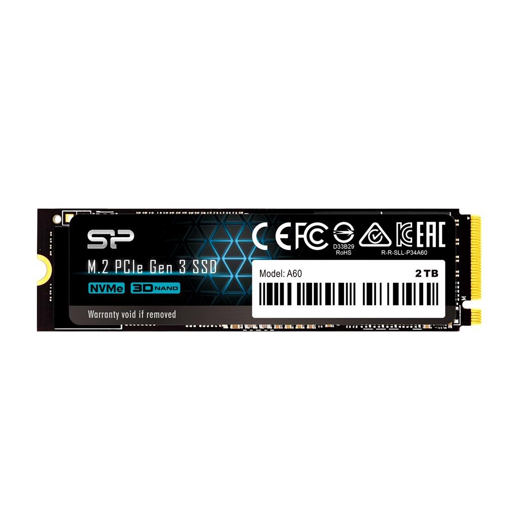 Dysk SSD Silicon Power A60 2TB PCIe Gen3x4 NVMe (2200/1600 MB/s) 2280 4713436129899  - Incom Group
