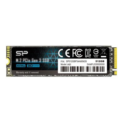 4713436160090 Dysk SSD Silicon Power A60 512GB PCIe Gen3x4 NVMe (2200/1600 MB/s) 2280 BULK  - Incom Group
