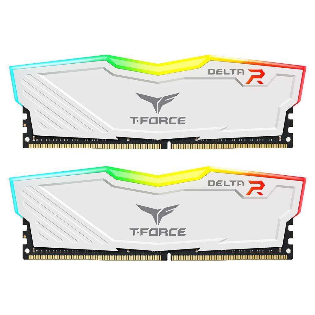 0765441651760  - Incom Group
 Pamięć DDR4 Team Group T-FORCE Delta RGB 16GB (2x8GB) 3600MHz CL18 1,35V Biała