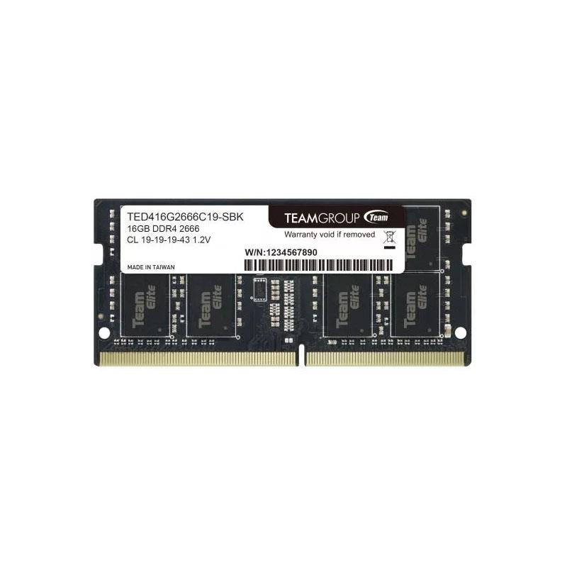  - Incom Group
 0765441642706 Pamięć SODIMM DDR4 Team Group Elite 16GB (1x16GB) 2666MHz CL19 1,2V