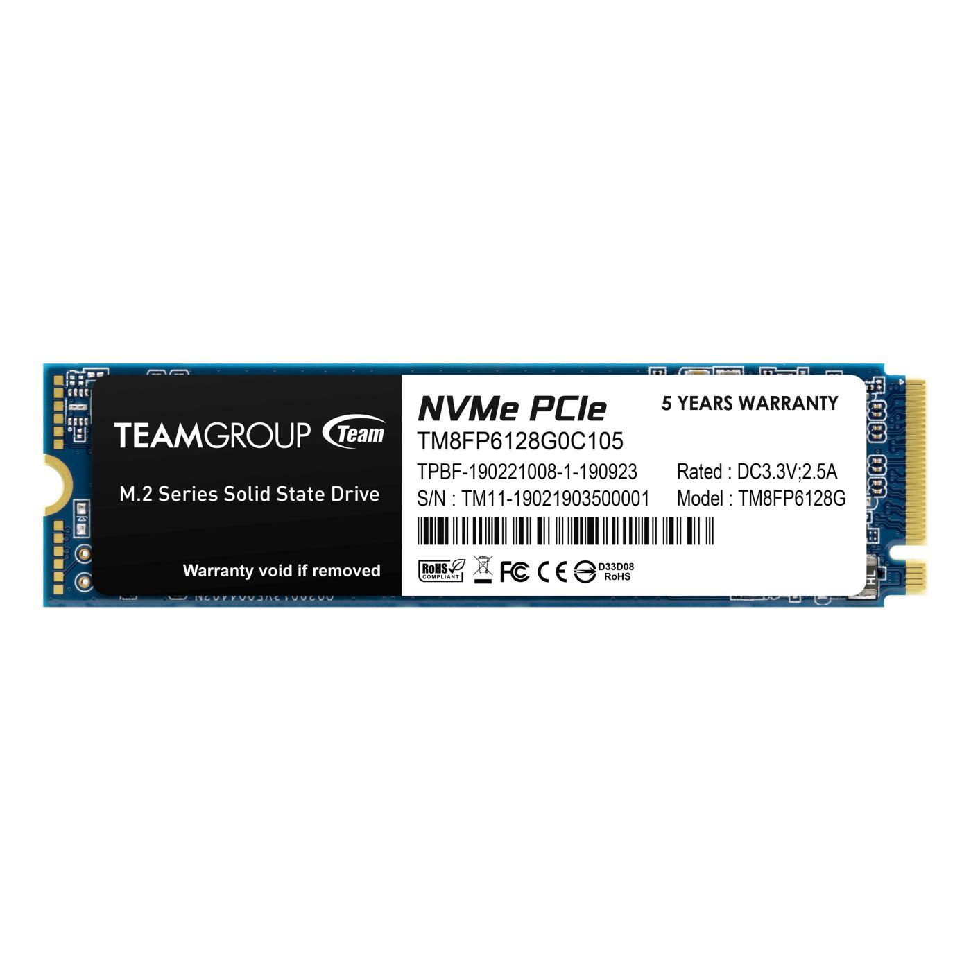 Dysk SSD Team Group MP33 128GB M.2 2280 PCIe (1500/500) 0765441048102  - Incom Group
