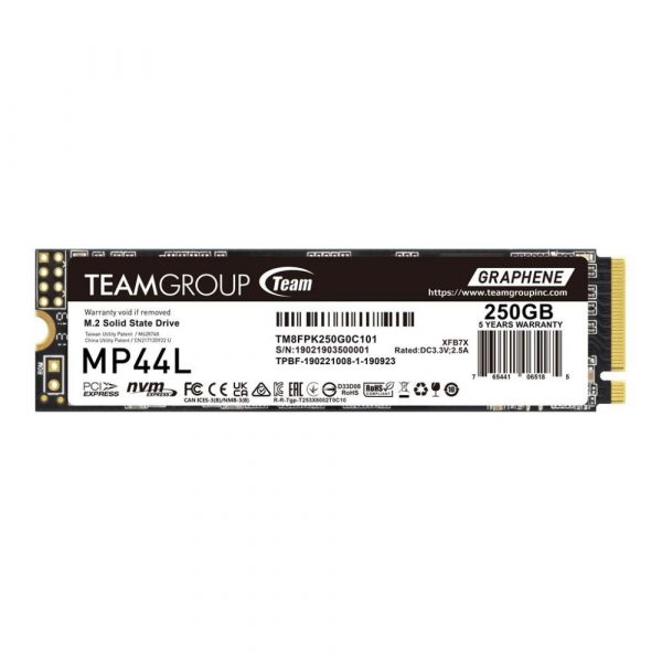  - Incom Group
 0765441062085 Dysk SSD Team Group MP44L 250GB M.2 PCIe NVMe Gen4 x4 2280 (4650/1900)