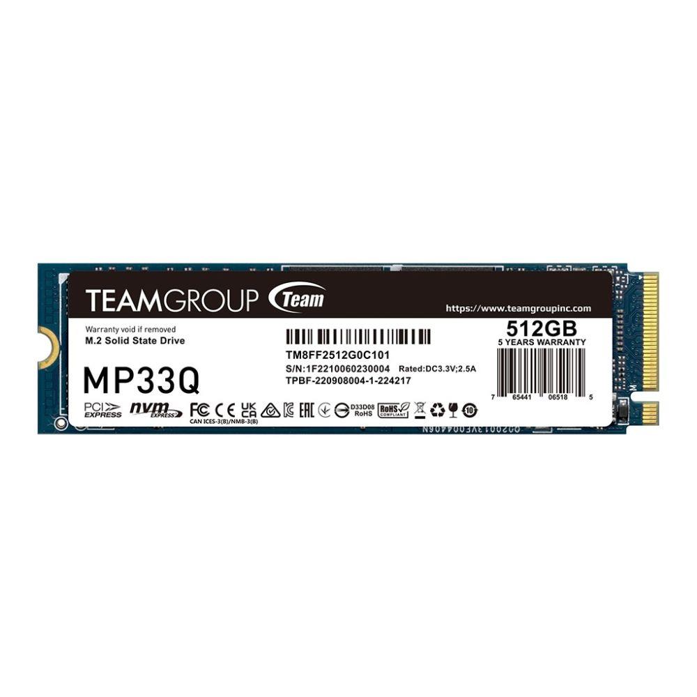 4711430800011  - Incom Group
 Dysk SSD Team Group MP33Q 512GB M.2 PCIe NVMe Gen3 x4 2280 (2750/1350) QLC