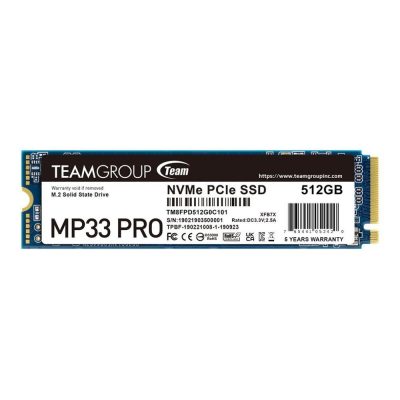 0765441052444  - Incom Group
 Dysk SSD Team Group MP33 PRO 512GB M.2 PCIe NVMe Gen3 x4 2280 (2400/2100)