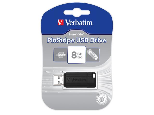 Pendrive Verbatim 8GB PinStripe USB 2.0 0023942490623  - Incom Group
