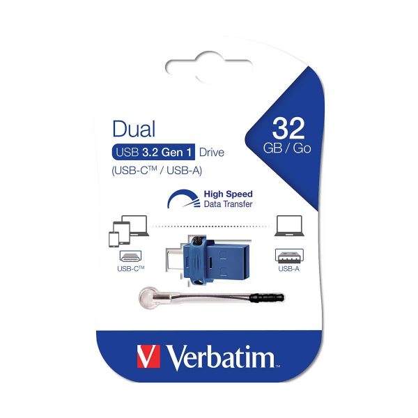 Pendrive Verbatim Store 'n' Go Dual 32GB USB-C/USB 3.0  - Incom Group
 0023942499664