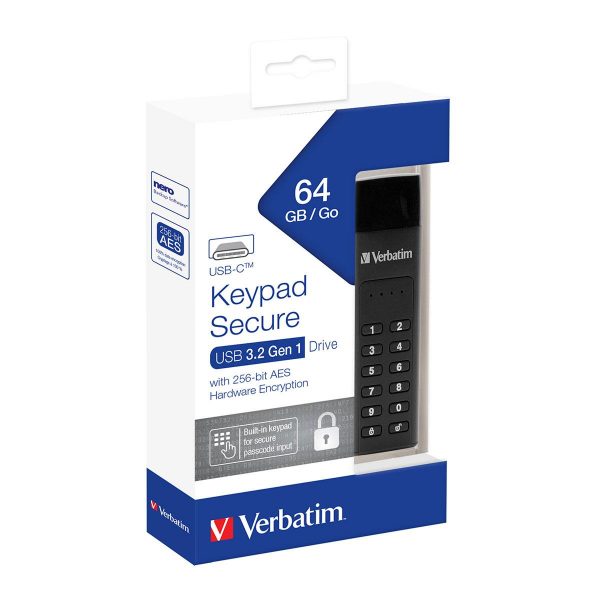  - Incom Group
 0023942494317 Pendrive Verbatim Keypad Secure 64GB USB-C 3.0 z klawiaturą