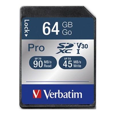 0023942470229  - Incom Group
 Karta pamięci SDXC Verbatim Pro U3 64GB (90/45 MB/s) Class 10 UHS-1 V30